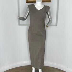 VINTAGE SARA STURGEON SLEEVELESS TAUPE MAXI DRESS SIZE 3